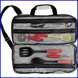 Chef Knife Bag Holds 20 Knives PLUS Large Zippered Compartment for Kitchen To