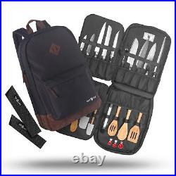 Chef Knife Bag Leather Finish Backpack Premium Knife Storage & Chef Backpac