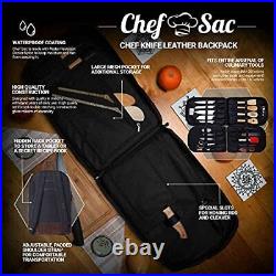 Chef Knife Bag Leather Finish Backpack Premium Knife Storage & Chef Backpac