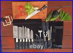 Chef Knife Bag, Leather Knife Blocks Storage, Genuine Leather Knife Roll