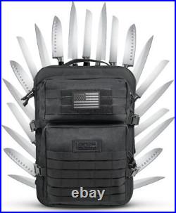 Chef Knife Bag Tactical Backpack Knife Carrying Case with 30+ Pockets Knives