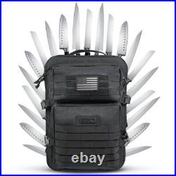 Chef Knife Bag Tactical Backpack Knife Carrying Case with 30+ Pockets for K