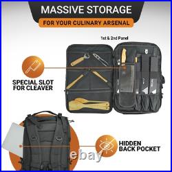 Chef Knife Bag Tactical Backpack Knife Carrying Case with 30+ Pockets for K Chef Knife Bag Tactical Backpack Knife Carrying Case with 30+ Pockets for K