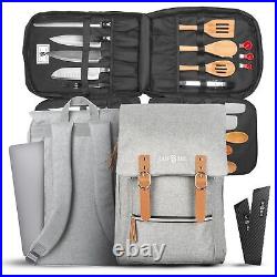 Chef Knife Bag Vintage Backpack 30+ Pockets for Knives and Chef Tools Kni