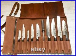Chef Knife Bag made of Genuine Cowhide Leather Keep Your Knife's Blade Protected
