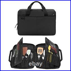 Chef Knife Bag with 20+ Slots Professional Chef Storage Case with Lockhole &