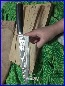 Chef Knife & Wooden Cutting Board/Storage Case Kitchen Set SMOKED. BRAND NEW
