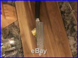 Chef Knife & Wooden Cutting Board/Storage Case Kitchen Set SMOKED. BRAND NEW
