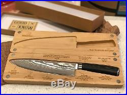 Chef Knife & Wooden Cutting Board/Storage Case Kitchen Set SMOKED Serie. NEW