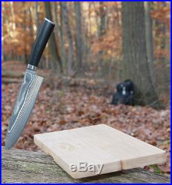 Chef Knife & Wooden Cutting Board/Storage Case Kitchen Set SMOKED Series 8 inc