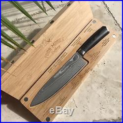 Chef Knife Wooden Cutting Board/Storage Case Kitchen Set SMOKED Series 8 inch