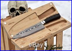 Chef Knife and Wooden Cutting Board/Storage Case Kitchen Set SMOKED Series 8