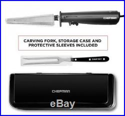 Chefman Electric Knife Bonus Carving Fork & Space Saving Storage Case