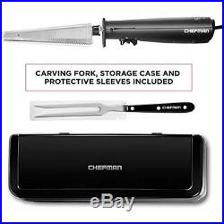 Chefman Electric Knife With Bonus Carving Fork Space Saving Storage Case Gift