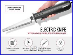 Chefman Electric Knife with Bonus Carving Fork & Space Saving Storage Case