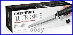 Chefman Electric Knife with Bonus Carving Fork & Space Saving Storage Case