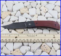 Civivi Appalachian Drifter Linerlock Folding Knife Damascus Steel Burgundy G10