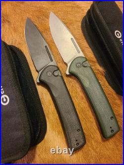 Civivi Conspirator Folding Knife Green Canvas Micarta Handle Pocket Clip