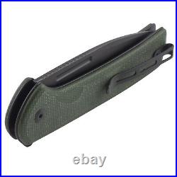 Civivi Conspirator Folding Knife Green Canvas Micarta Handle Pocket Clip