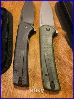 Civivi Conspirator Folding Knife Green Canvas Micarta Handle Pocket Clip