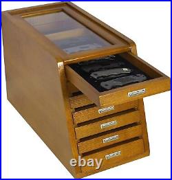 Collector's Knife Display Case Tool Storage Holder Cabinet Drawers Pocket Watch