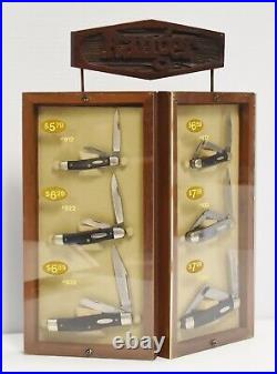 Colonial Knife Co. Ranger Series Store Display Case & 6 Knives U. S. Made 70s