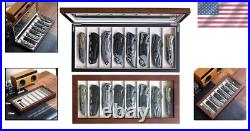 Compact 8-Slot Knife Holder with Real Glass Window Perfect for Collectors Compact 8-Slot Knife Holder with Real Glass Window Perfect for Collectors