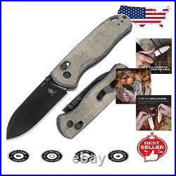 Compact Drop Bear EDC Knife Green Micarta, 2.99 Blade, Perfect for Outdoors