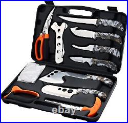 Complete 12-Piece Deer Processing Knife Set with Storage Case and Accessories