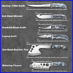 Complete 12-Piece Deer Processing Knife Set with Storage Case and Accessories