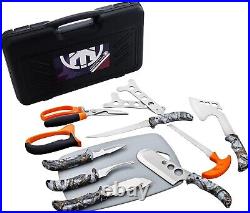 Complete 12-Piece Deer Processing Knife Set with Storage Case and Accessories