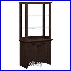 Curio Display Cabinet Library Cupboard Wood Glass Office Case Storage Shelves