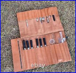 Custom Leather Knife Roll Leather Knife Case Chef Knife Roll Bag Storage