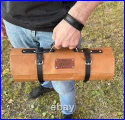 Custom Leather Knife Roll Leather Knife Case Chef Knife Roll Bag Storage