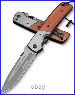 DA52 Pocket Knife for Men, 5'' Large Folding Knife, 11'' Survival Knife with