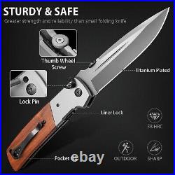 DA52 Pocket Knife for Men, 5'' Large Folding Knife, 11'' Survival Knife with