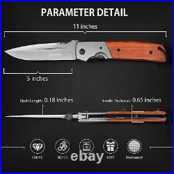 DA52 Pocket Knife for Men, 5'' Large Folding Knife, 11'' Survival Knife with