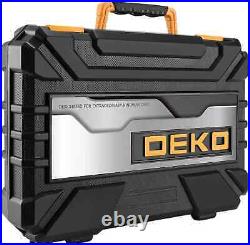DEKO All In One Household Auto Repair Multi Tool Kit with Storage Case 208 Piece