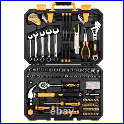 DEKOPRO 158 Piece Tool Set Handyman Tool Kit with Plastic Toolbox Storage Case