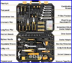 DEKOPRO 208 Pcs Tool Set General Household Hand Tool Kit With Toolbox Storage Case