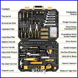 DEKOPRO 208 Piece Tool Set General House Automotive Toolbox Storage Case Kit