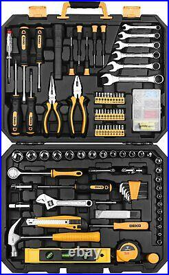 DEKOPRO 208 Piece Tool Set, Hand Tool Kit with Plastic Toolbox Storage Case