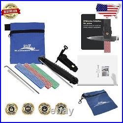 Deluxe Diamond Knife Sharpener Set with Serrated Accessory & Storage Pouch