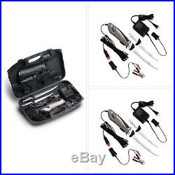 Deluxe Electric Fillet Knife Set Heavy Duty Compact Storage Case AC DC