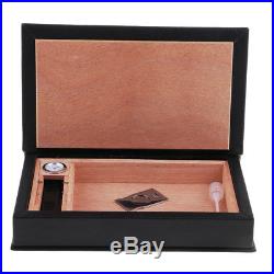 Desktop Cigar Humidor Case Storage Box with Cigar Hygrometer Cutter Knife