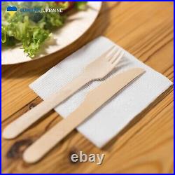 Disposable Utensil Set, 1 case (500 sets), fork/knife/napkin, Eco-Friendly
