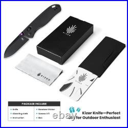 Drop Bear EDC Folding Knife Black Aluminum Handle, 154CM Steel Blade Pocket