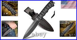 Durable Black Fixed Blade Knife with Non-Slip Grip Perfect for Outdoor Sports