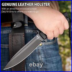 Durable Black Fixed Blade Knife with Non-Slip Grip Perfect for Outdoor Sports