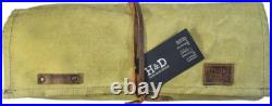Durable Water-Resistant Waxed Canvas Knife Roll 10 Pockets & Leather Cover Durable Water-Resistant Waxed Canvas Knife Roll 10 Pockets & Leather Cover